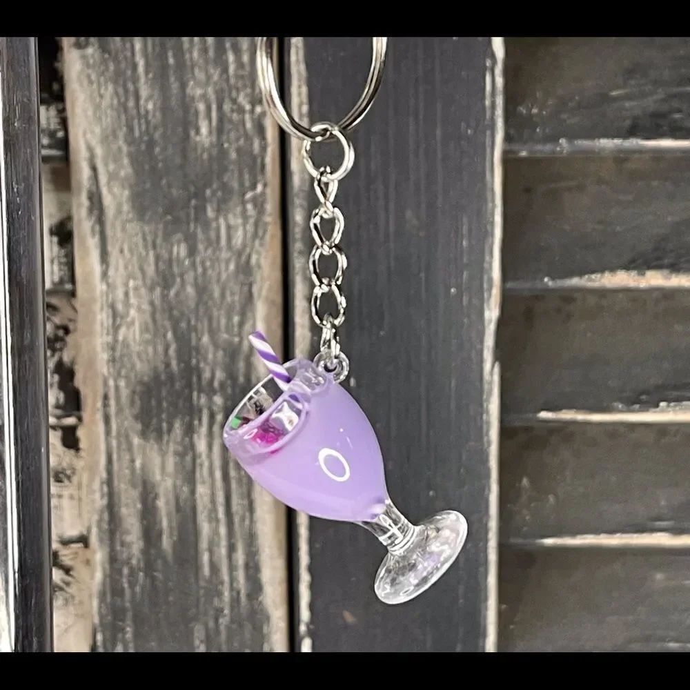 Grape Smoothie Goblet Keychain 